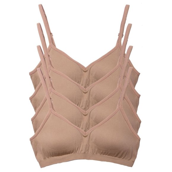 4-Pack Demi Padded Bralette Adjustable Straps A3 Med. Beige New NWB